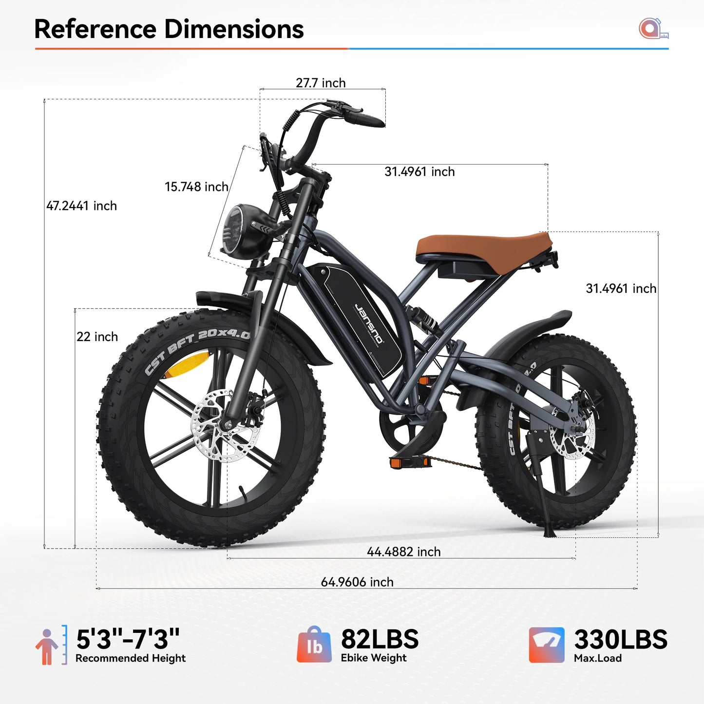 Electric Bike 20" X 4.0 Electric Bike for Adults with 750W Brushless Motor, Long-Lasting 48V 14Ah Removable Battery, 7-Speed Transmission , 20 Inch Fat Tires,Integrated Wheels