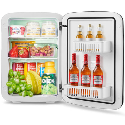 Mini Nevera Portátil 2 En 1 Nevera Compacta 15 L Para Coche Bebidas Blanco 38 X 33 X 27 Cm