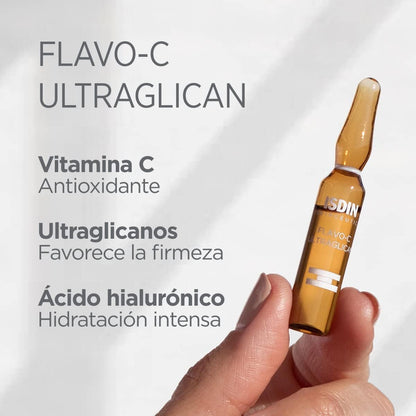 ISDIN Isdinceutics Flavo-C Ultraglican, Sérum Facial Antioxidante Con Vitamina C Que Protege E Ilumina La Piel