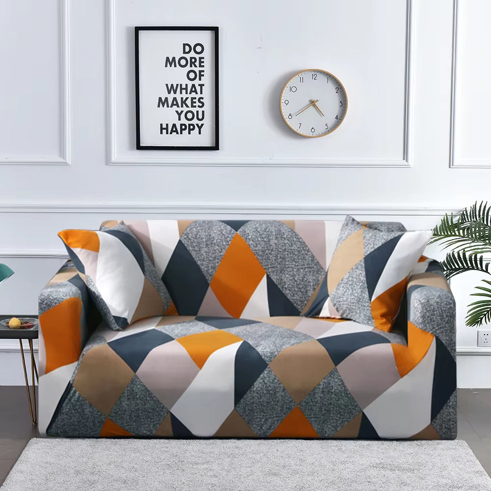Flower Printed Elastic Sofa Cover - Antidirt Spandex Furniture Protector for Bedroom, Office, and Living Room Decor