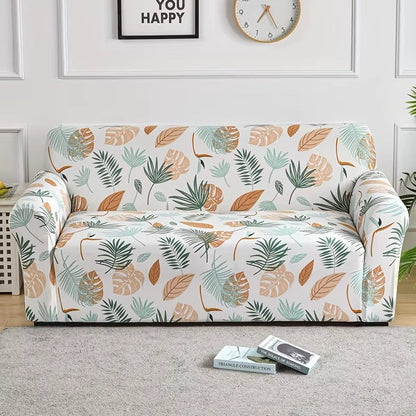 Flower Printed Elastic Sofa Cover - Antidirt Spandex Furniture Protector for Bedroom, Office, and Living Room Decor