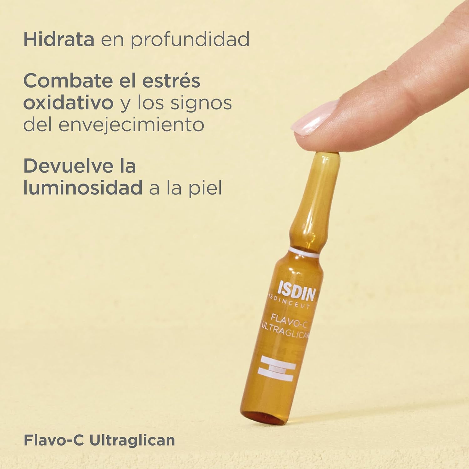 ISDIN Isdinceutics Flavo-C Ultraglican, Sérum Facial Antioxidante Con Vitamina C Que Protege E Ilumina La Piel