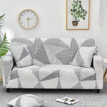 Flower Printed Elastic Sofa Cover - Antidirt Spandex Furniture Protector for Bedroom, Office, and Living Room Decor