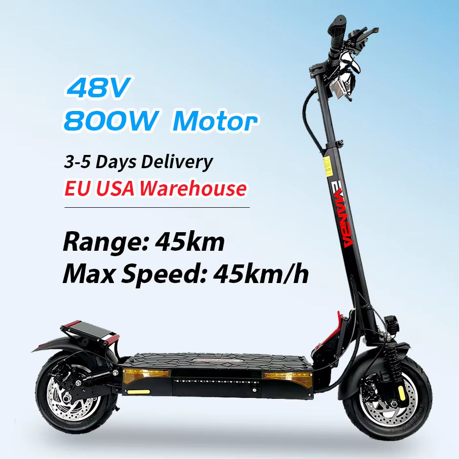 European US Warehouse Foldable 2 Wheel Portable Mobility Electric Scooter 800W for Adult