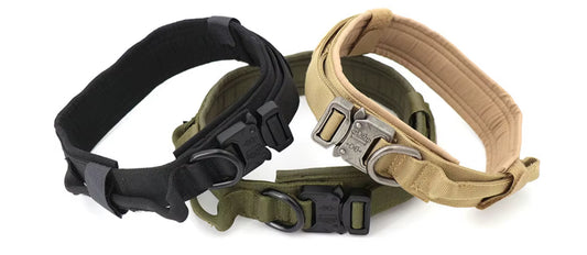 Adjustable Tactical Dog Training Collar and Leash Set with Control Handle for Small and Large Dogs