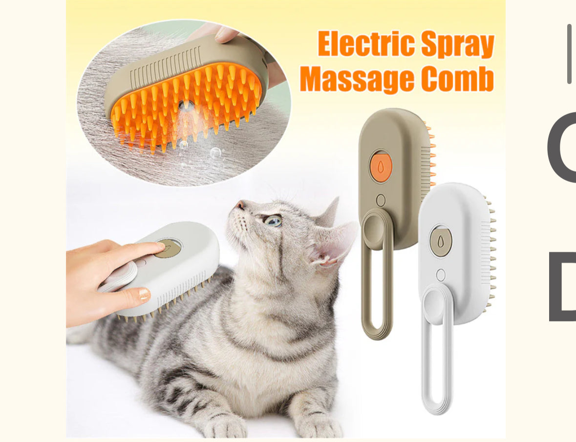 Cepillo de vapor para gatos Cepillo de vapor para perros 3 en 1