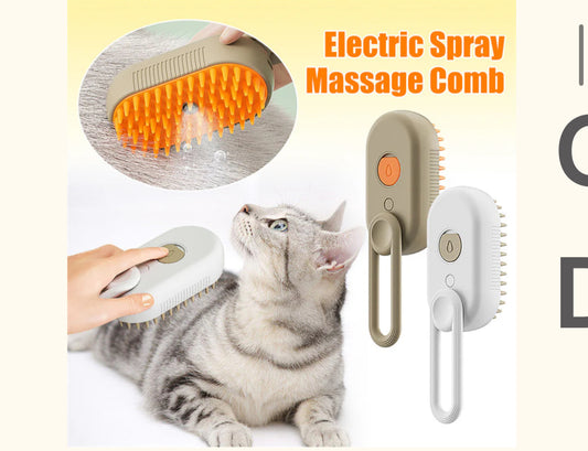Cepillo de vapor para gatos Cepillo de vapor para perros 3 en 1