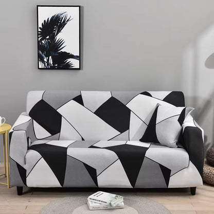 Flower Printed Elastic Sofa Cover - Antidirt Spandex Furniture Protector for Bedroom, Office, and Living Room Decor