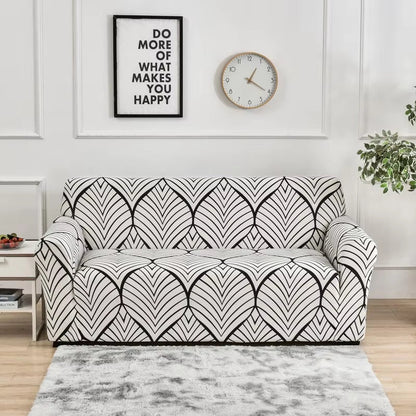 Flower Printed Elastic Sofa Cover - Antidirt Spandex Furniture Protector for Bedroom, Office, and Living Room Decor