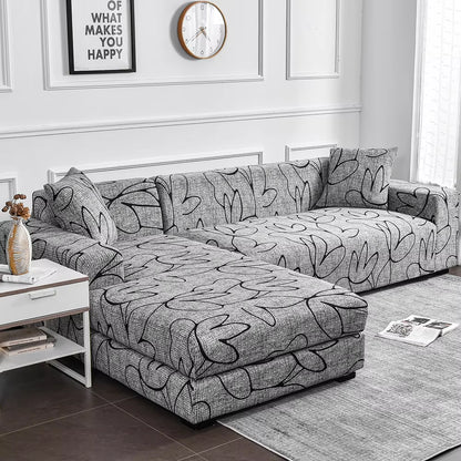 Flower Printed Elastic Sofa Cover - Antidirt Spandex Furniture Protector for Bedroom, Office, and Living Room Decor